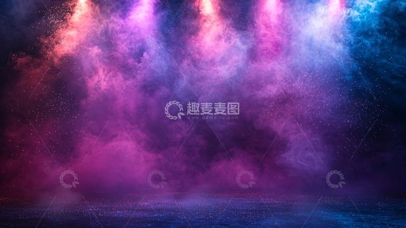 高清大图下载【趣麦麦图】彩色烟雾舞台灯光背景