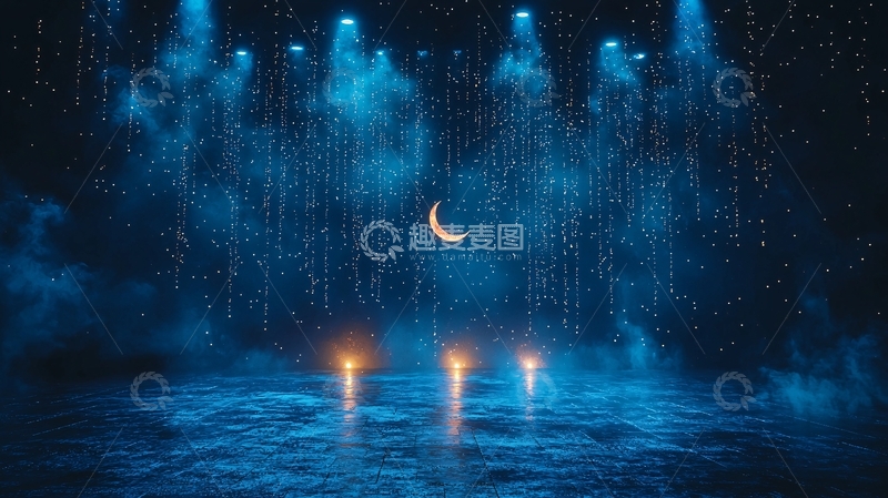 高清大图下载【趣麦麦图】蓝色梦幻星空