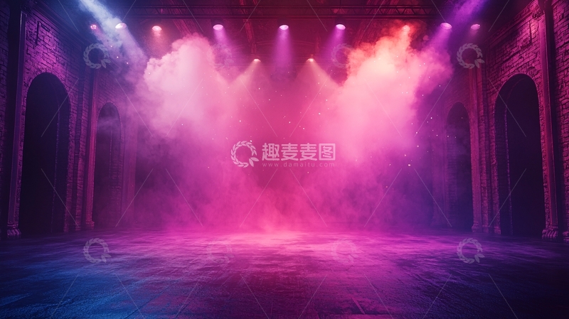 高清大图下载【趣麦麦图】舞台灯光烟雾背景