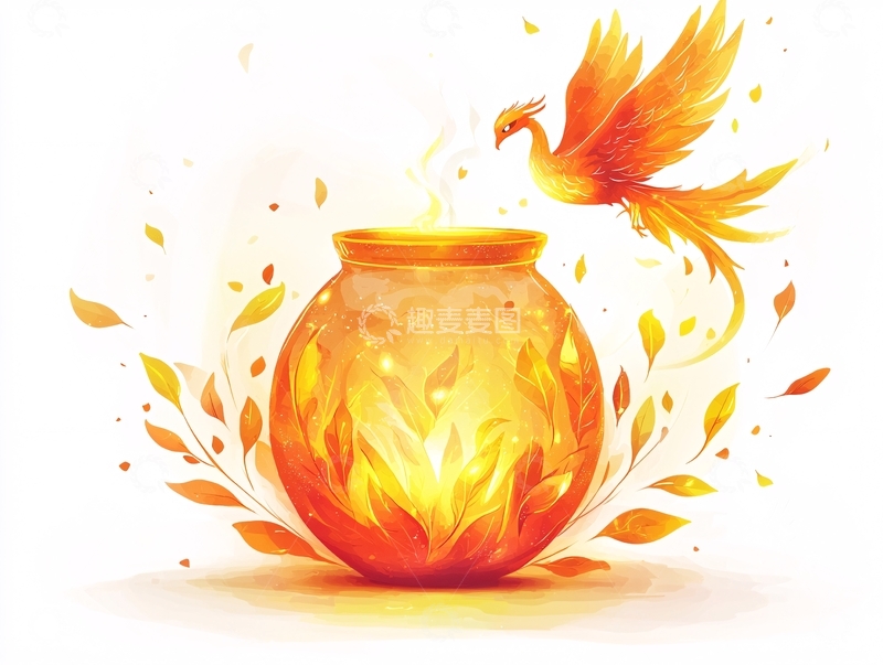 高清大图下载【趣麦麦图】浴火凤凰与魔法罐