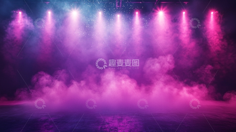 高清大图下载【趣麦麦图】舞台灯光烟雾背景