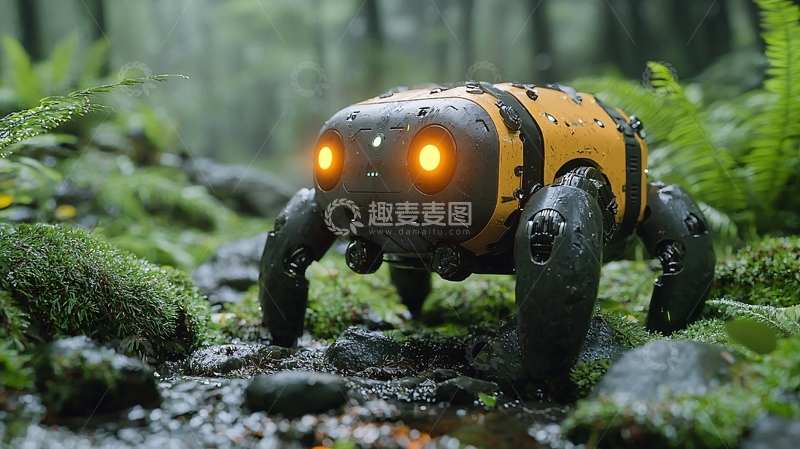 高清大图下载【趣麦麦图】森林机器人