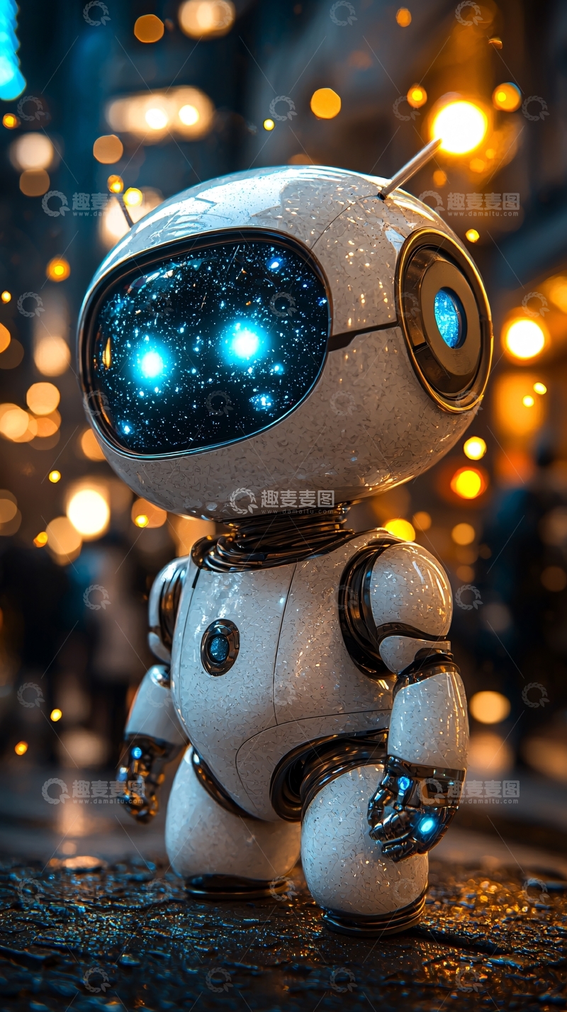 高清大图下载【趣麦麦图】超萌科幻小机器人