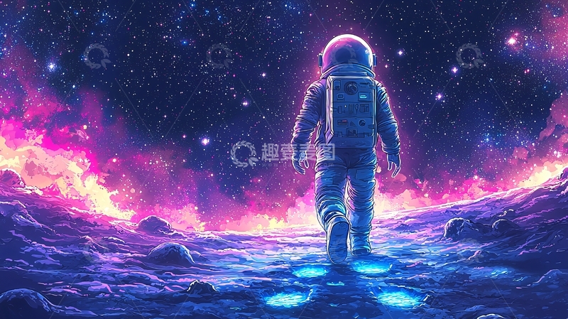 高清大图下载【趣麦麦图】太空漫步的宇航员