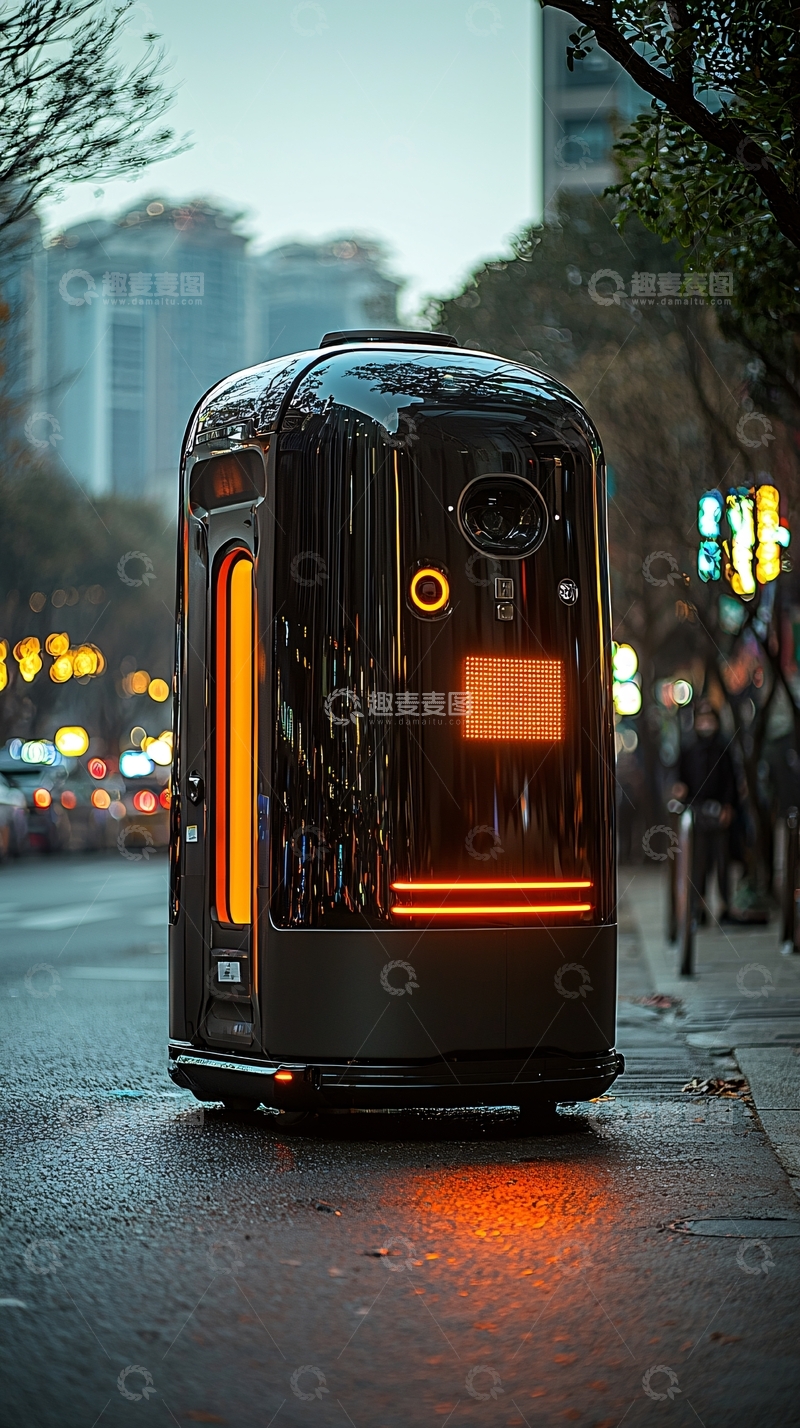高清大图下载【趣麦麦图】智能垃圾桶夜景