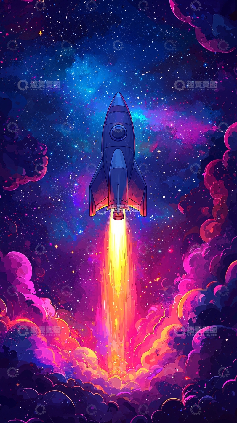 高清大图下载【趣麦麦图】宇宙飞船发射