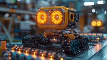 黄色履带机器人