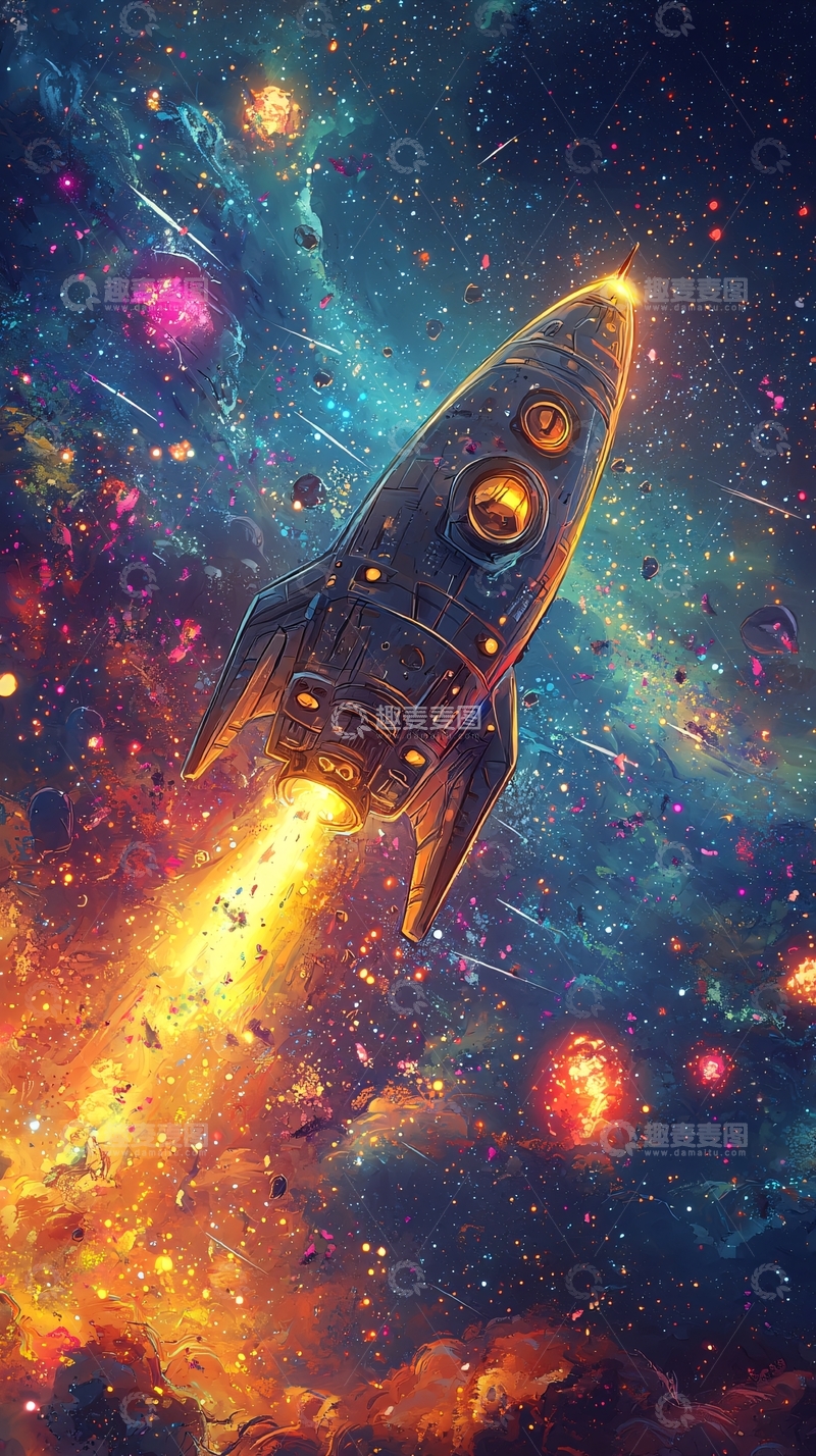 高清大图下载【趣麦麦图】宇宙飞船发射