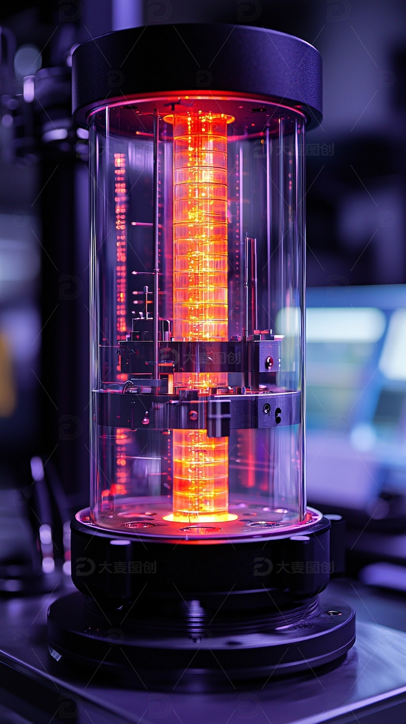 高清大图下载【趣麦麦图】透明容器内红色螺旋装置