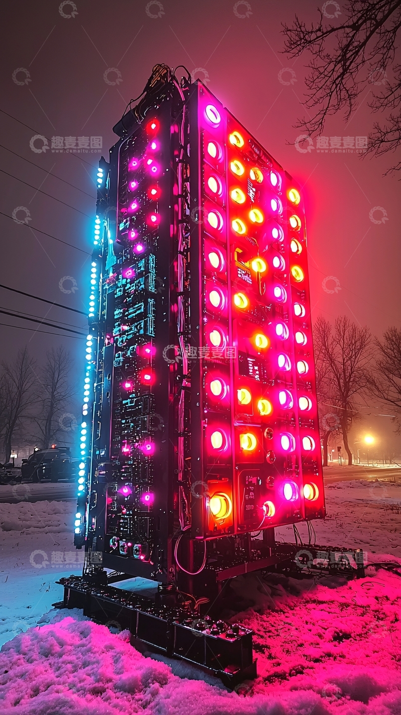 高清大图下载【趣麦麦图】夜间灯光装置艺术