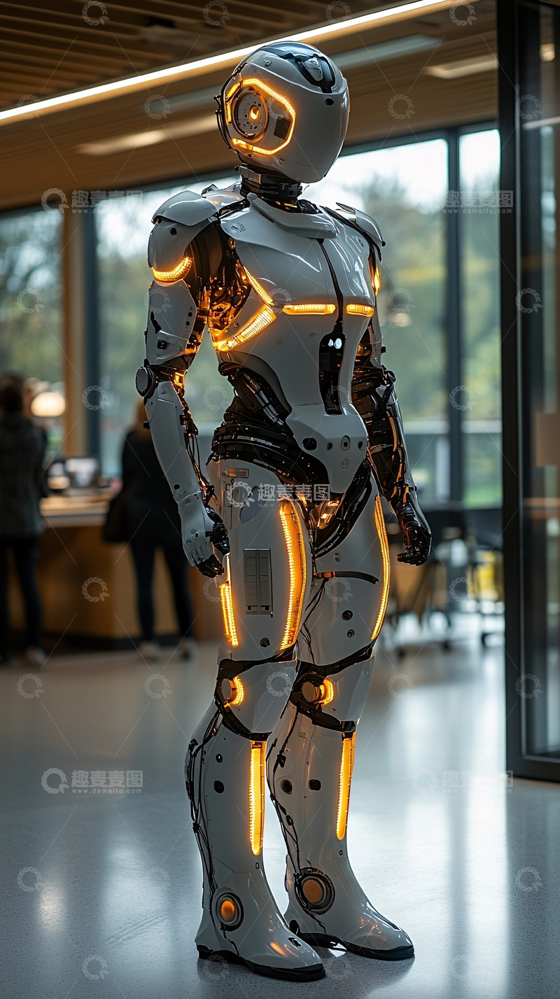 高清大图下载【趣麦麦图】未来感十足的白色机器人