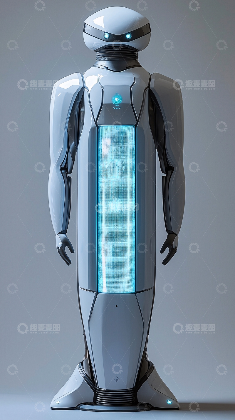 高清大图下载【趣麦麦图】白色未来感机器人