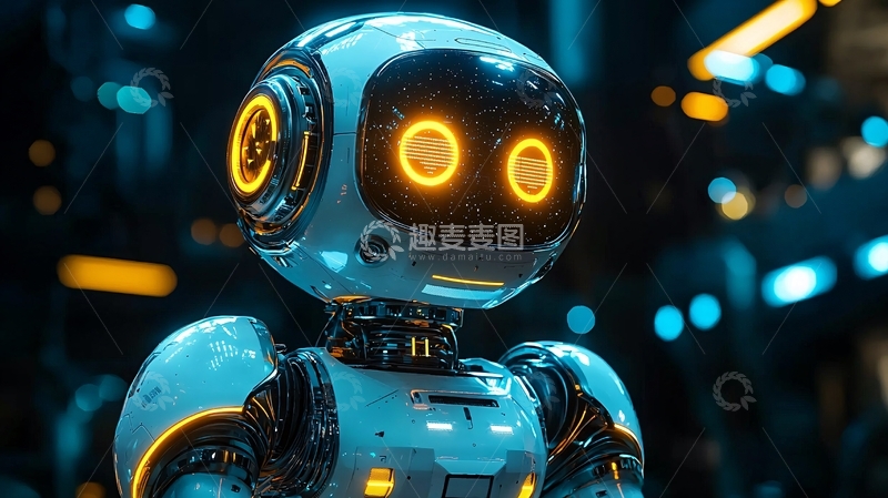 高清大图下载【趣麦麦图】科幻风格可爱机器人