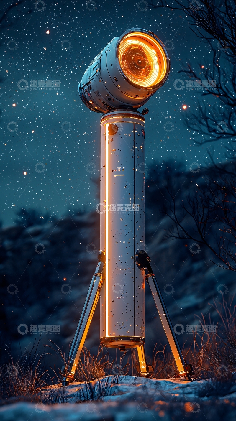 高清大图下载【趣麦麦图】夜空下科幻高科技设备