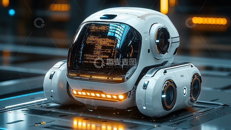 高清大图下载【趣麦麦图】未来科技感小型机器人