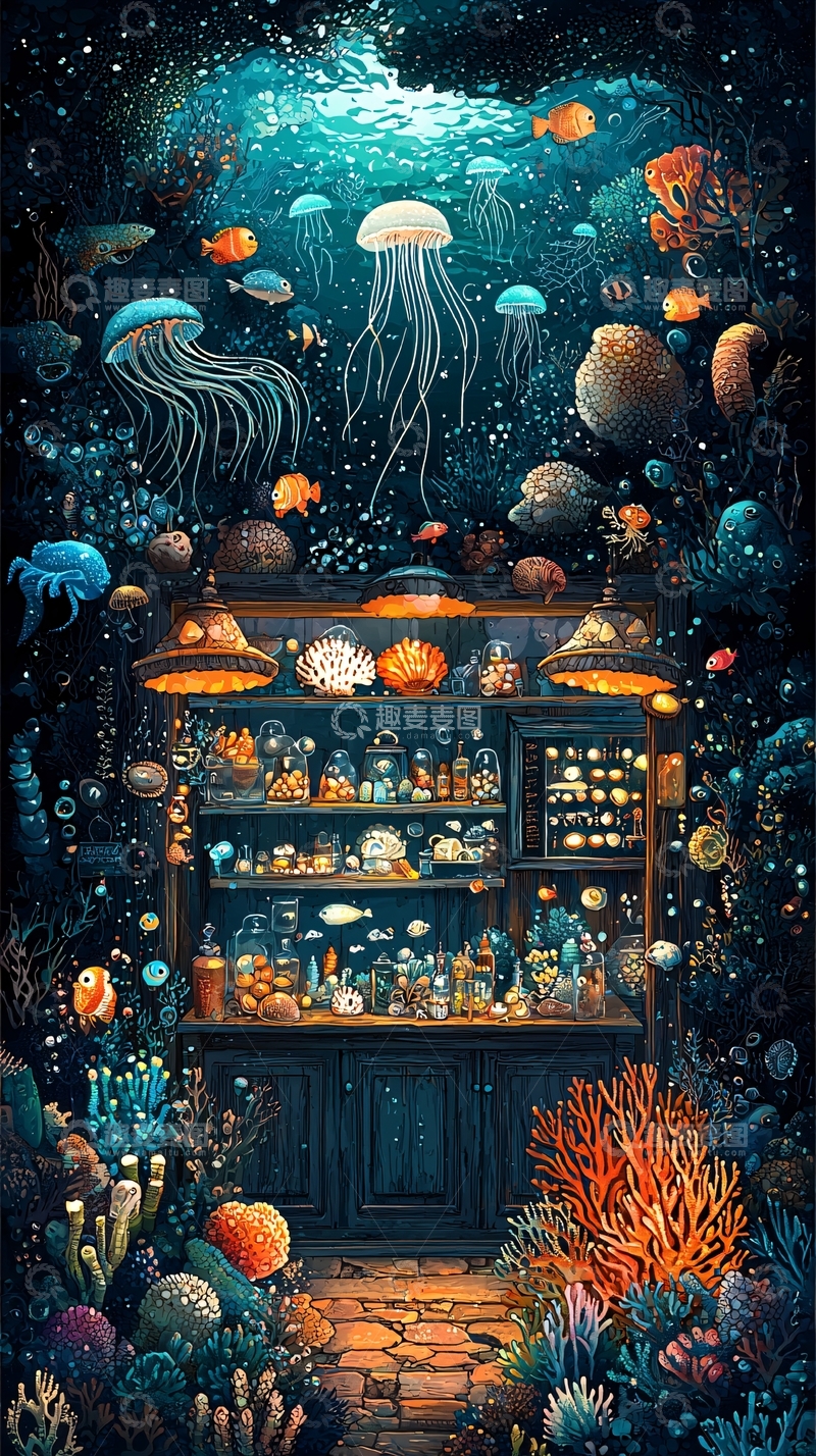 高清大图下载【趣麦麦图】海底商店