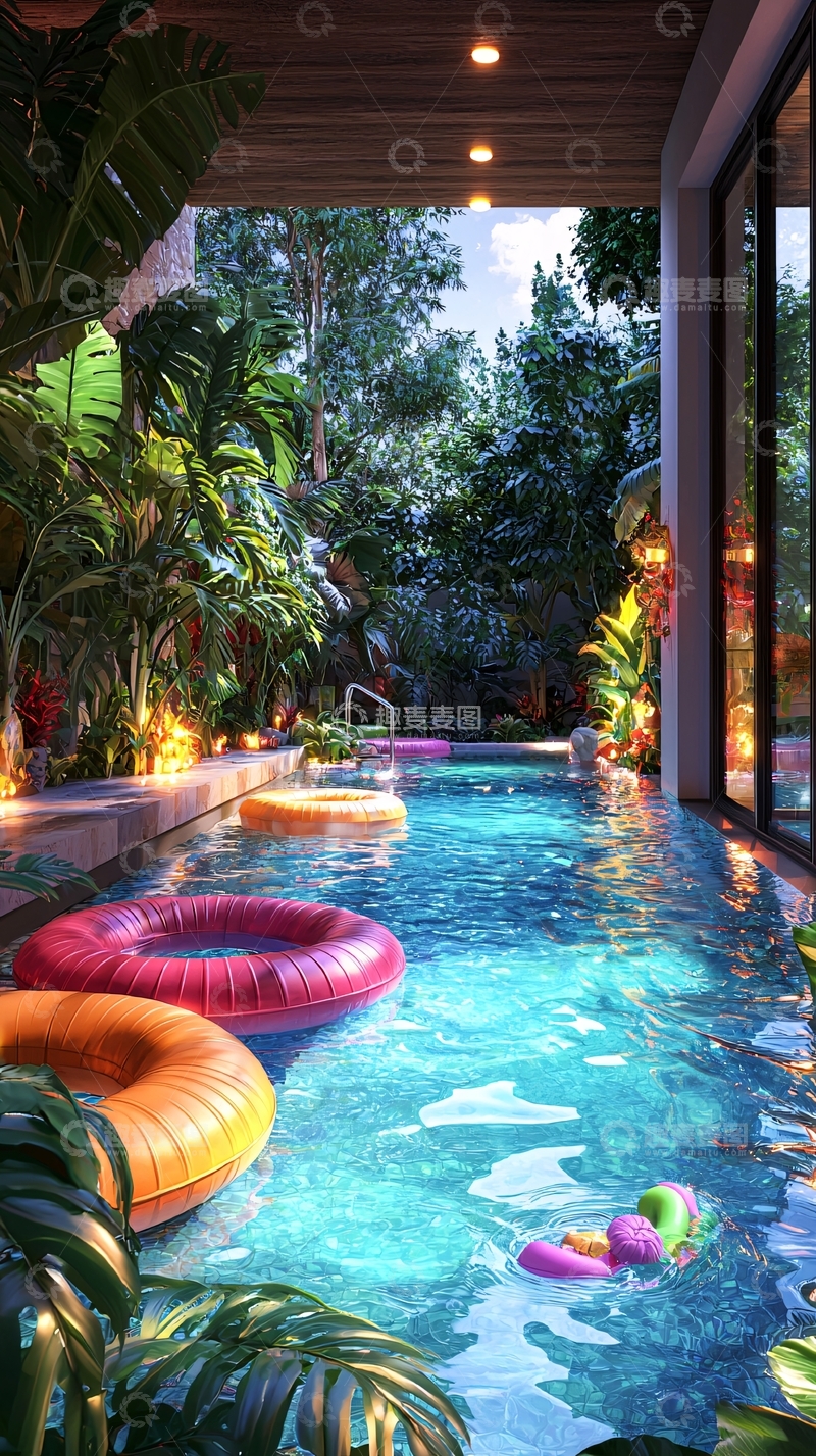 高清大图下载【趣麦麦图】泳池派对