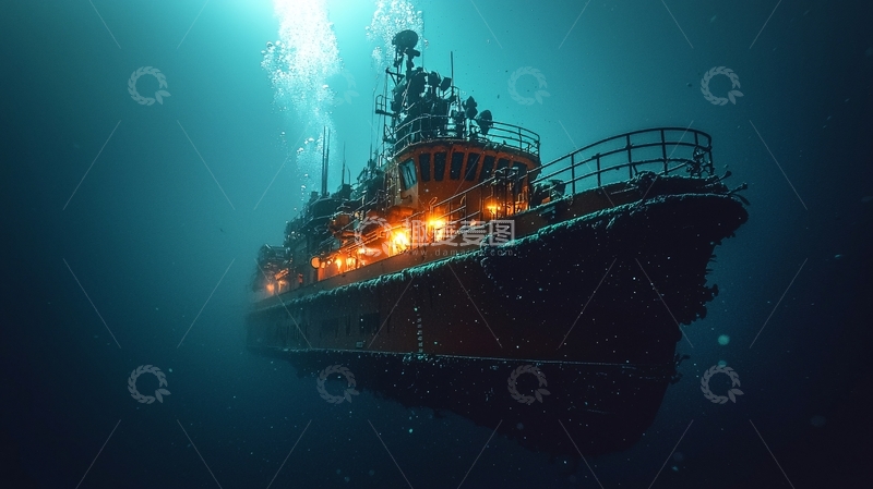 高清大图下载【趣麦麦图】深海沉船残骸
