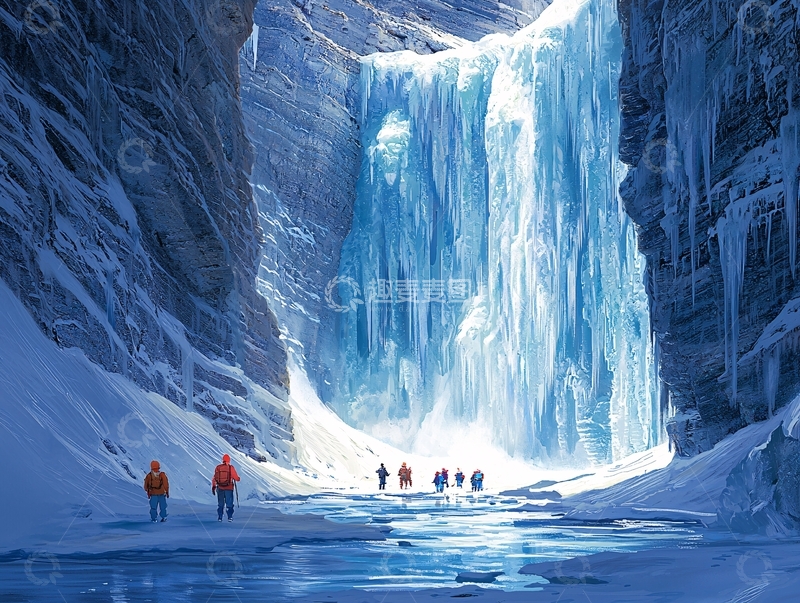 高清大图下载【趣麦麦图】冰雪峡谷探险队