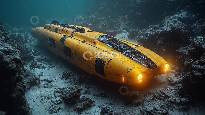 高清大图下载【趣麦麦图】深海黄色潜水艇