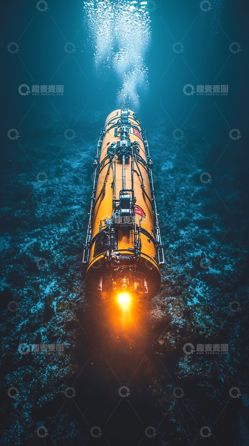高清大图下载【趣麦麦图】深海黄色潜水器