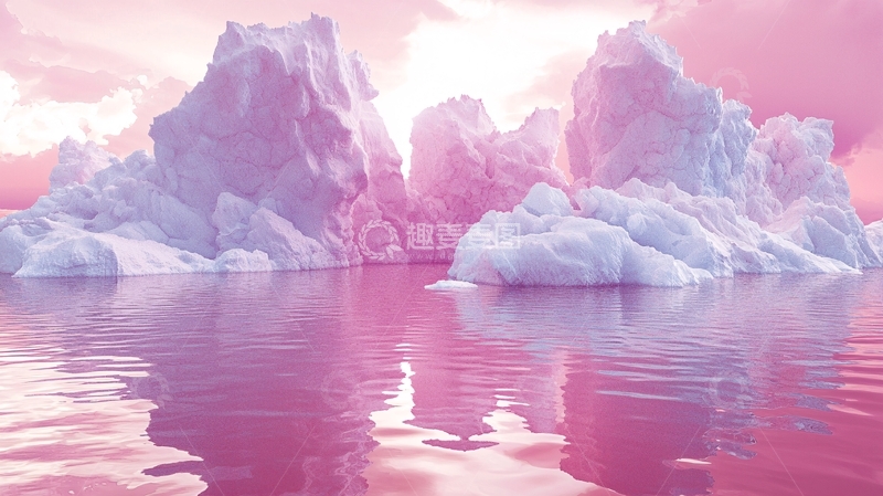 高清大图下载【趣麦麦图】粉色冰山