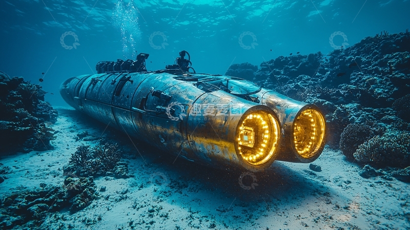 高清大图下载【趣麦麦图】深海探测器沉船残骸