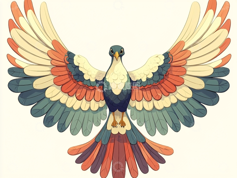 高清大图下载【趣麦麦图】展开翅膀的彩色和平鸽