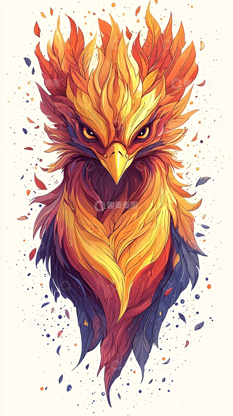 高清大图下载【趣麦麦图】燃烧的凤凰鸟头特写