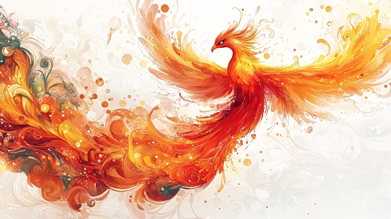 高清大图下载【趣麦麦图】火焰般的凤凰涅槃重生