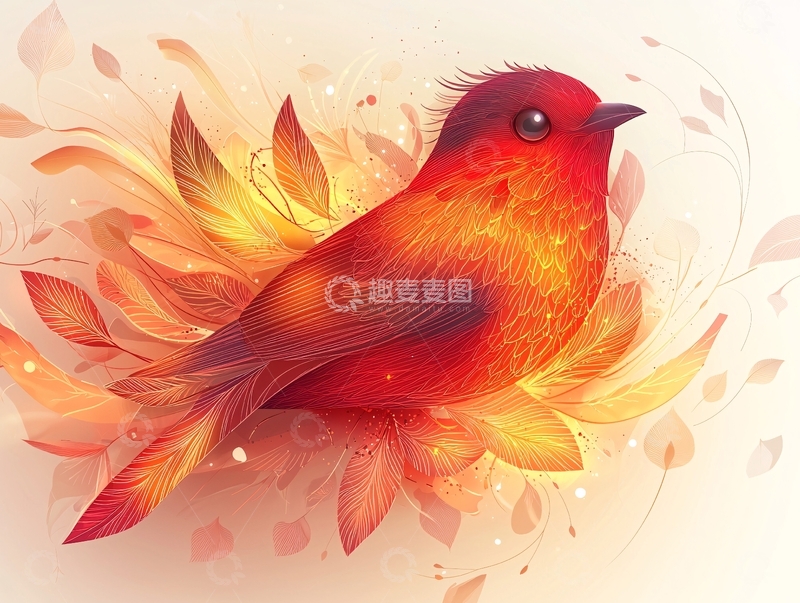 高清大图下载【趣麦麦图】火焰鸟