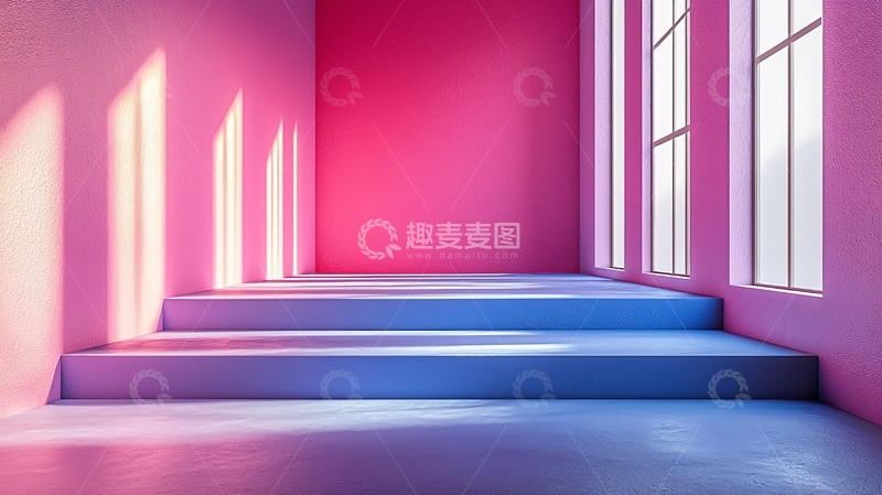 高清大图下载【趣麦麦图】粉色房间阶梯