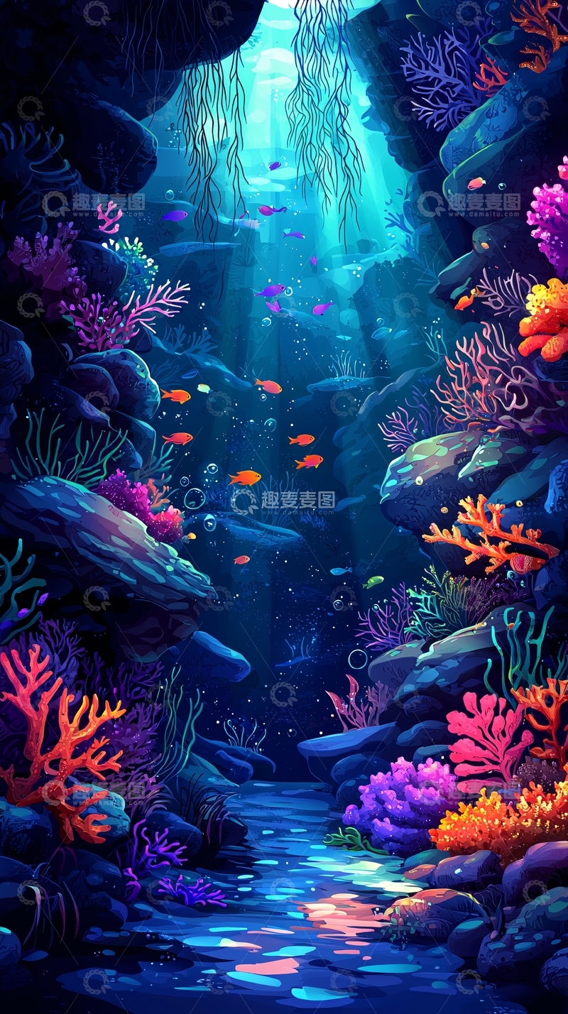 高清大图下载【趣麦麦图】梦幻海底世界景象