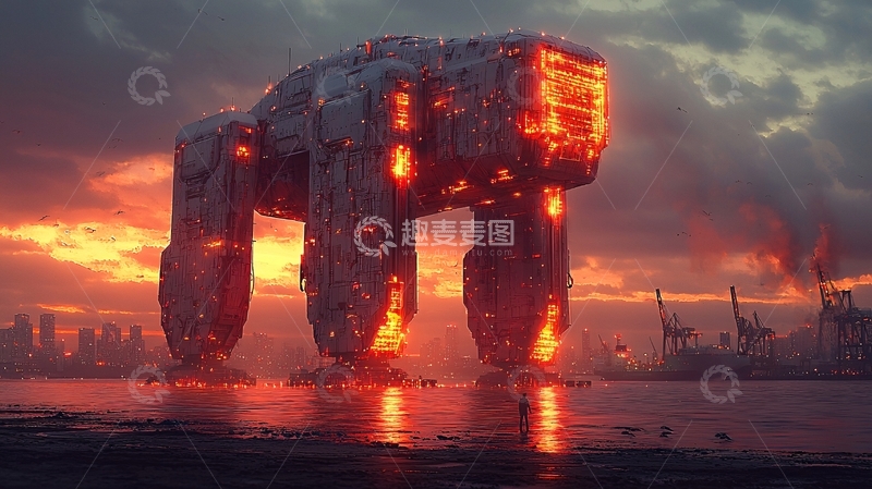 高清大图下载【趣麦麦图】-末日风格巨型机械怪兽