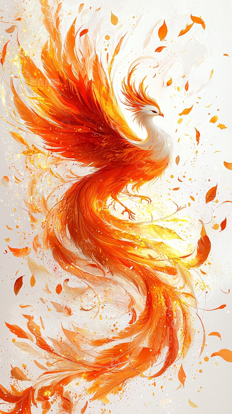 高清大图下载【趣麦麦图】火焰般的凤凰浴火重生
