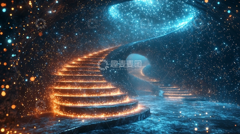 高清大图下载【趣麦麦图】梦幻螺旋阶梯