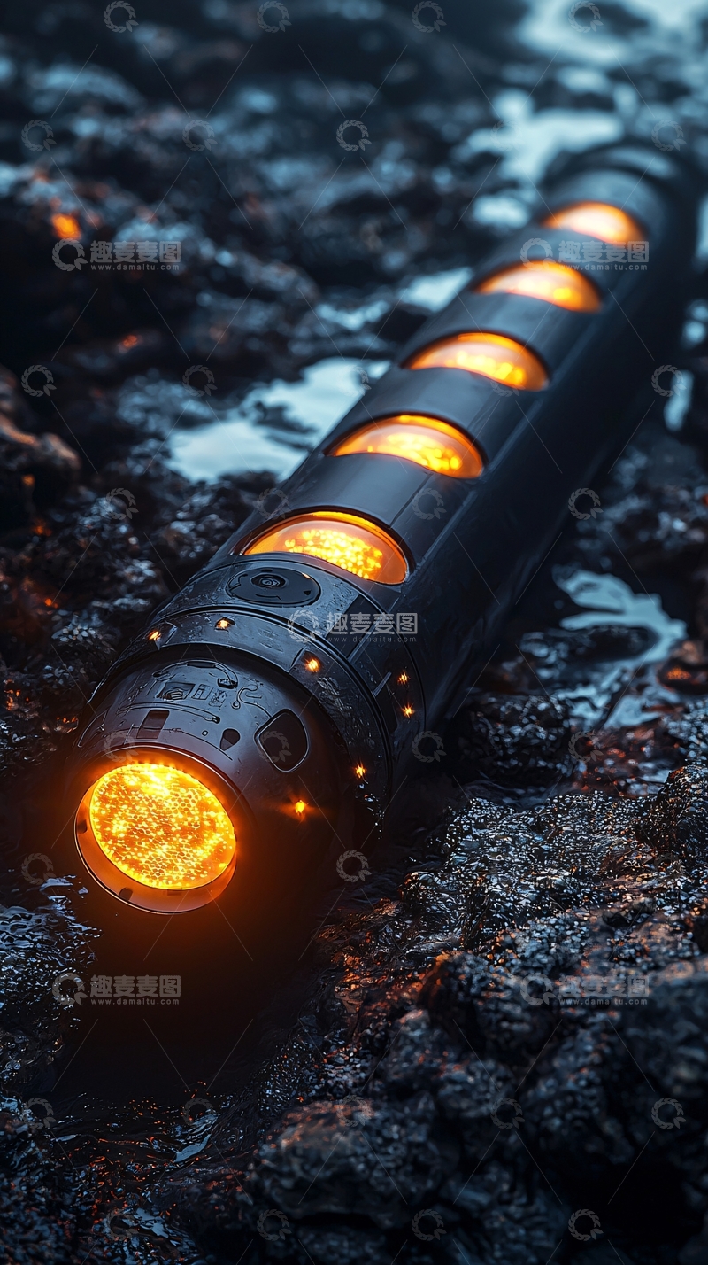 高清大图下载【趣麦麦图】黑暗科幻风格长筒装置