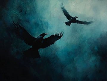 水墨画乌鸦