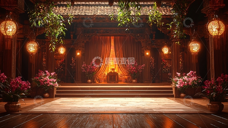 高清大图下载【趣麦麦图】中式宫殿舞台