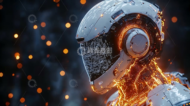 高清大图下载【趣麦麦图】燃烧的机器人