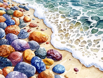 彩色鹅卵石海滩