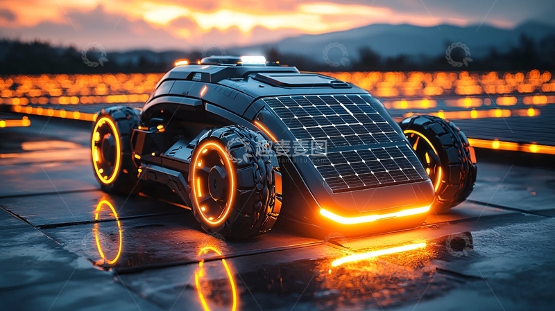 高清大图下载【趣麦麦图】未来感太阳能汽车