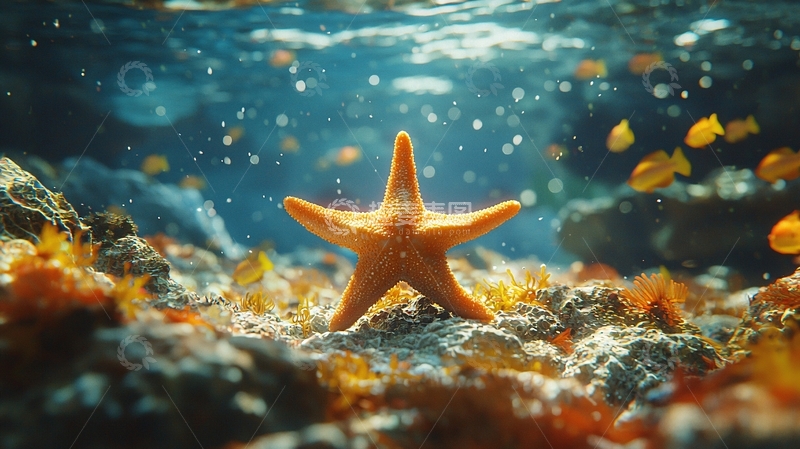 高清大图下载【趣麦麦图】海星在水底闪耀