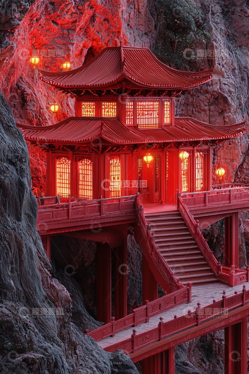 高清大图下载【趣麦麦图】红色寺庙