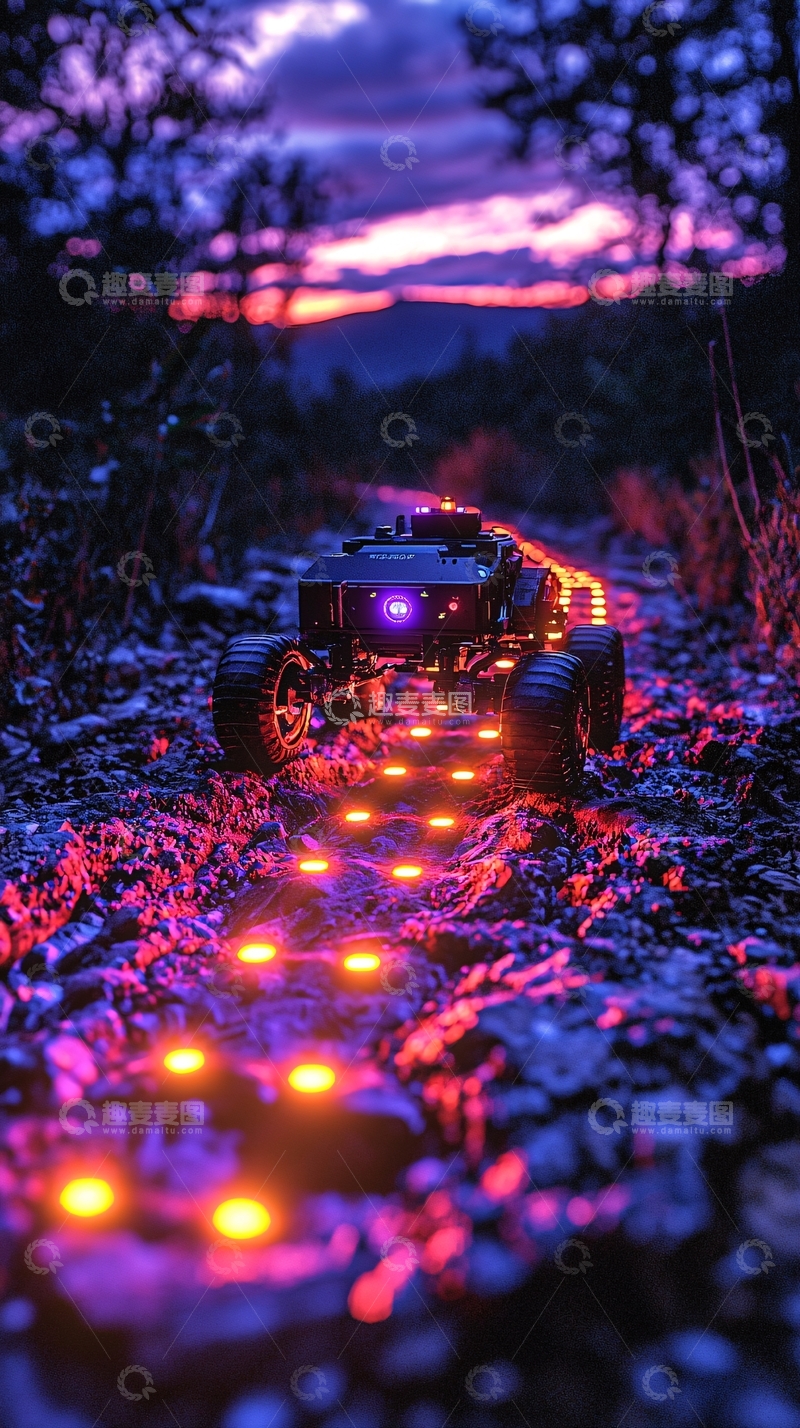 高清大图下载【趣麦麦图】越野车灯光小路