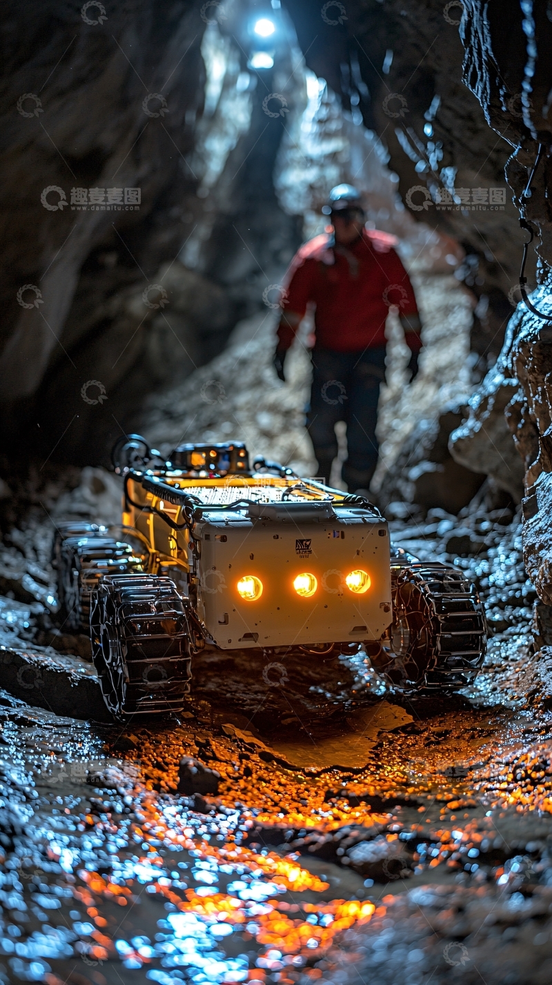 高清大图下载【趣麦麦图】洞穴探测机器人
