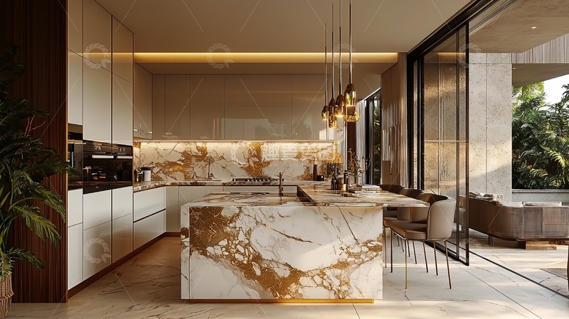 高清大图下载【趣麦麦图】现代轻奢厨房设计