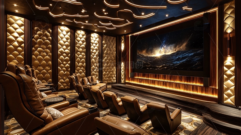 高清大图下载【趣麦麦图】豪华家庭影院设计
