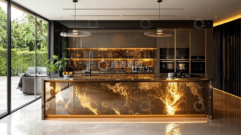 高清大图下载【趣麦麦图】现代轻奢厨房