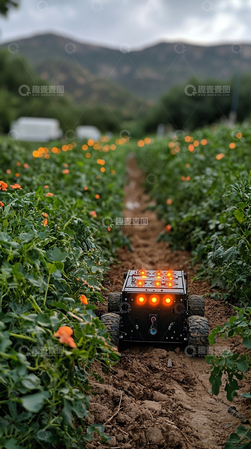 高清大图下载【趣麦麦图】田间作业机器人